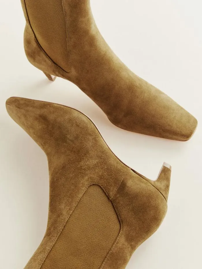 The Reformation Roberta Ankle Boot Bog Suede 8211 Shoes