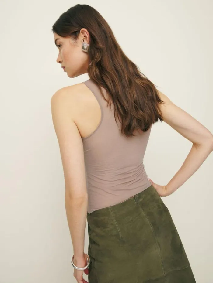 The Reformation Rose Knit Top Shitake 8211 Clothing