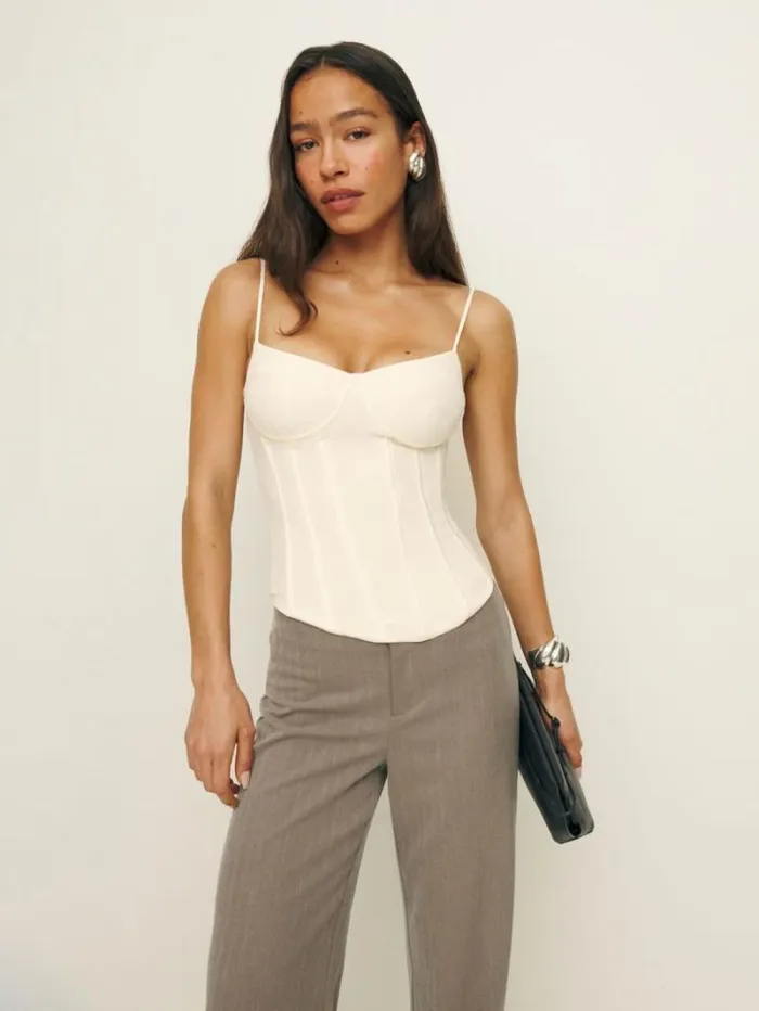 The Reformation Rosetta Top Fior Di Latte 8211 Clothing