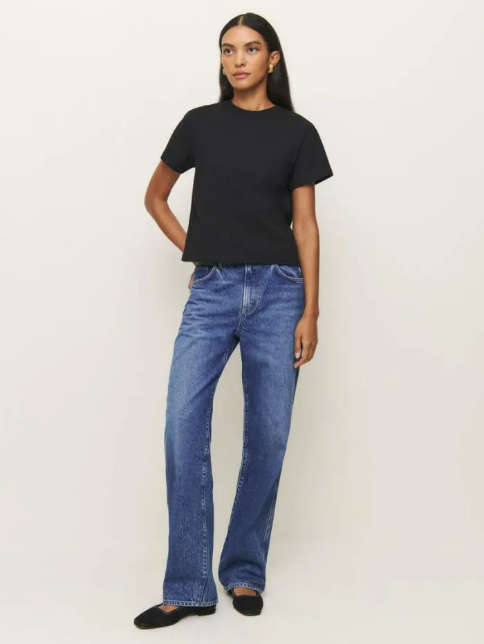 The Reformation Rowan Crew Tee Black 8211 Clothing