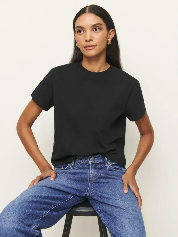 The Reformation Rowan Crew Tee Black 8211 Clothing