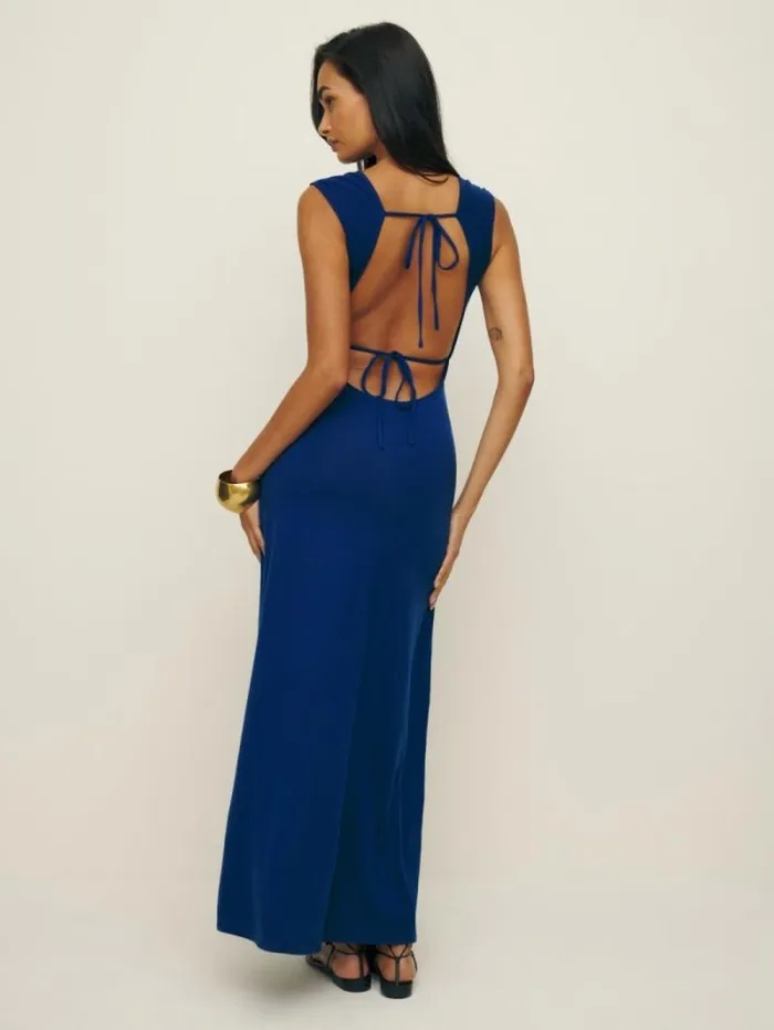 The Reformation Sabine Knit Dress Royal 8211 Clothing