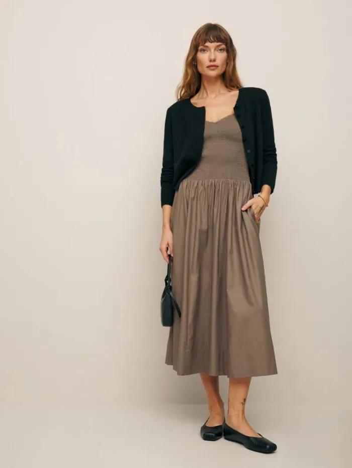 The Reformation Sariah Dress Mushroom 8211 Clothing