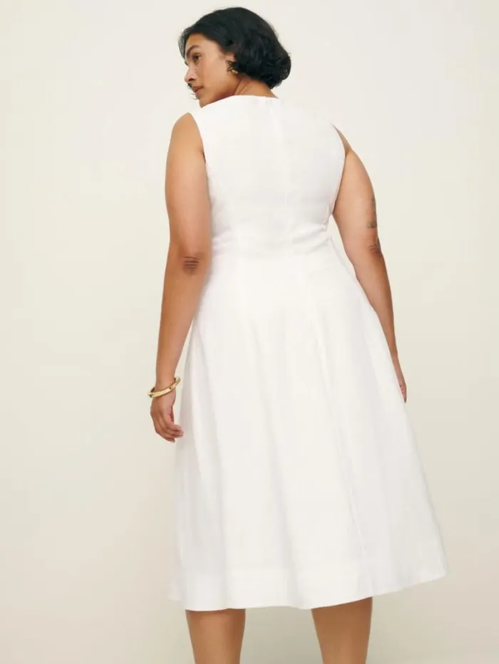 The Reformation Sebastien Linen Dress Es White 8211 Clothing