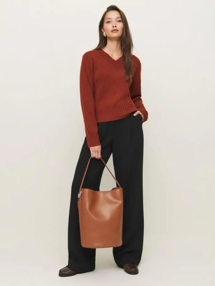 The Reformation Seleena Bucket Bag Lido Leather 8211 Bags