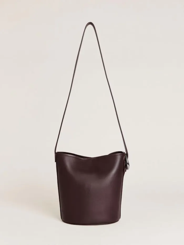 The Reformation Seleena Small Bucket Bag Burgundy Leather 8211 Bags