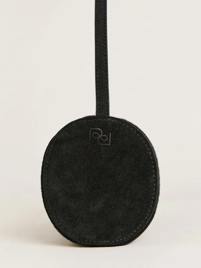 The Reformation Simona Cylinder Bag Black Suede 8211 Bags