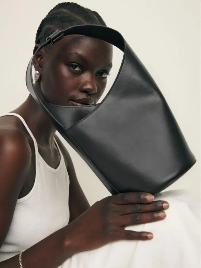 The Reformation Small Silvana Bucket Bag Black Mirum Vegan Leather 8211 Bags
