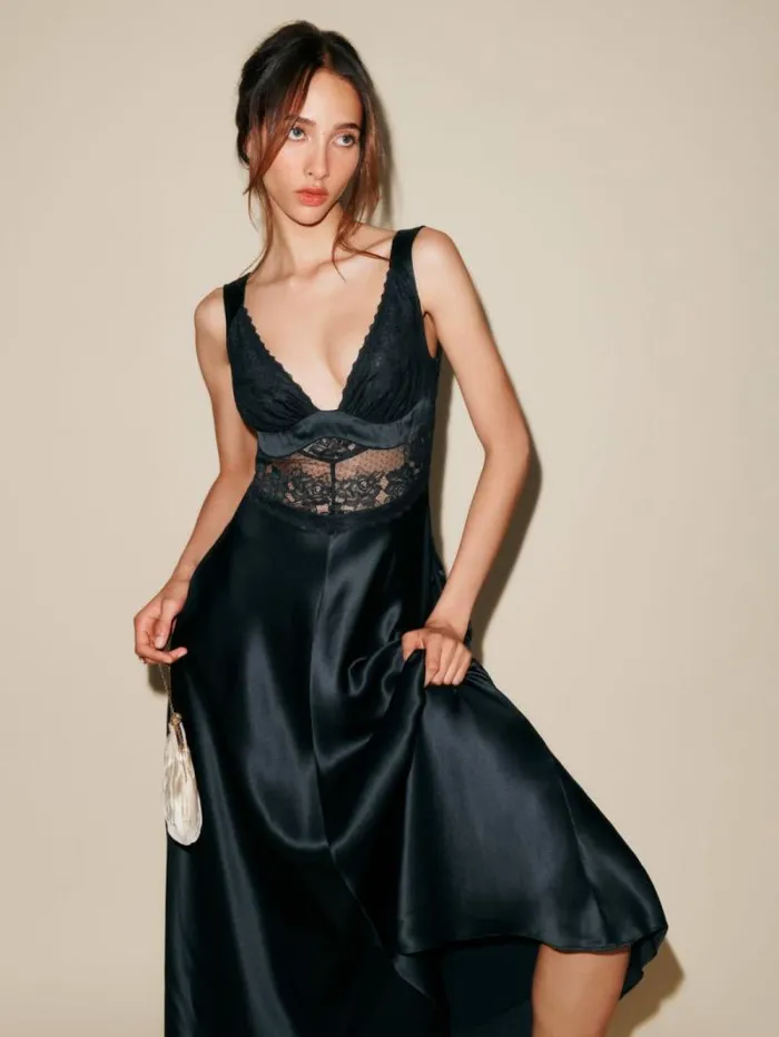 The Reformation Spruce Dress Black 8211 ClothingWeddings