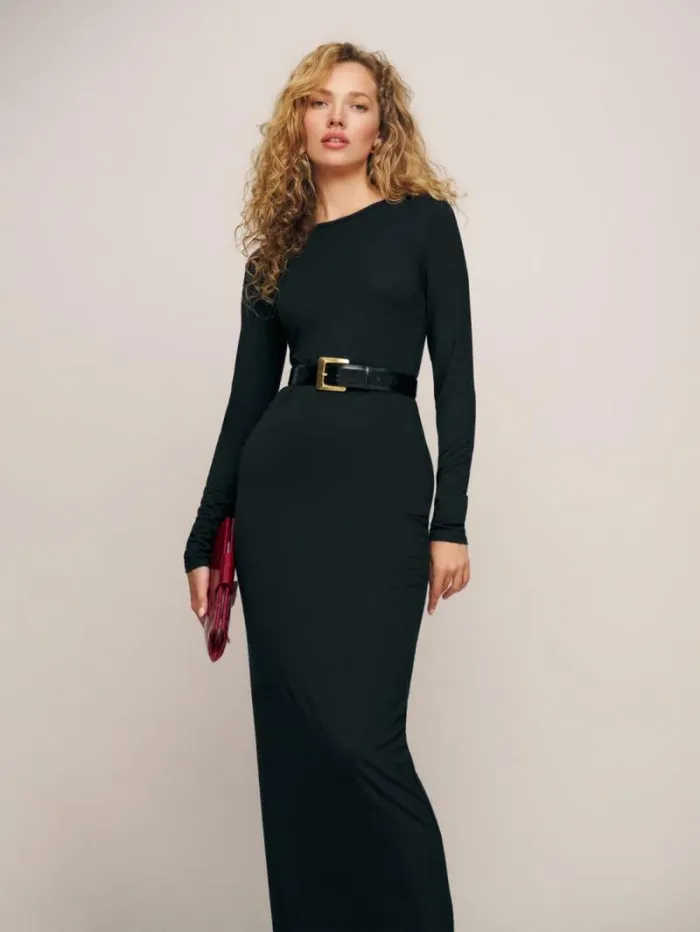 The Reformation Tommie Knit Dress Black 8211 Clothing