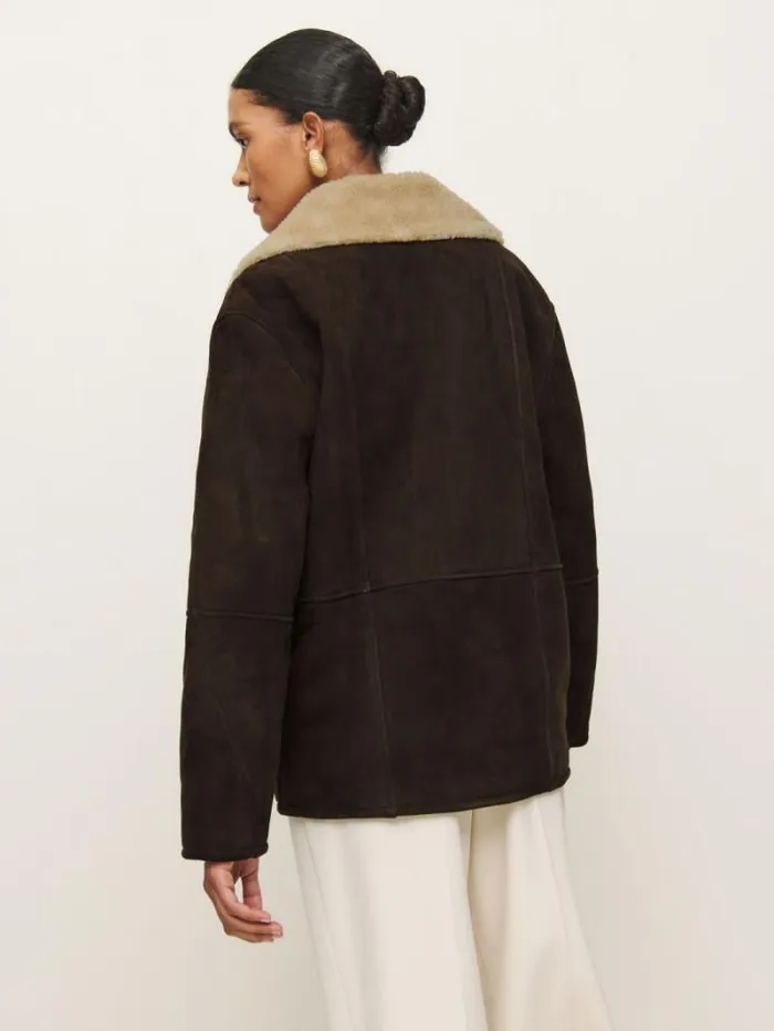 The Reformation Veda Luca Suede Jacket Mole Suede 8211 Clothing