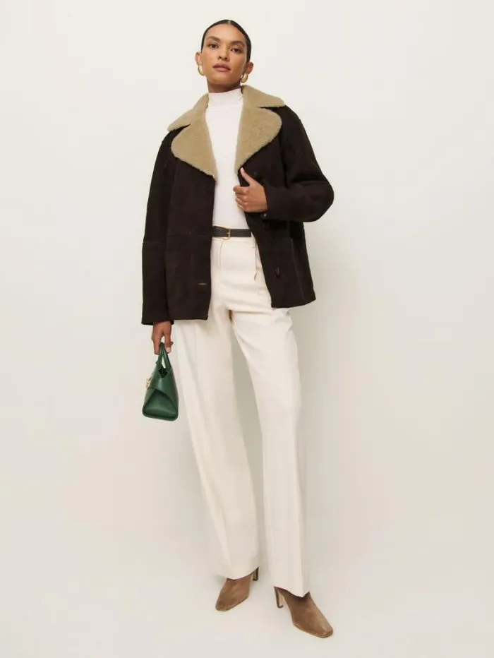 The Reformation Veda Luca Suede Jacket Mole Suede 8211 Clothing