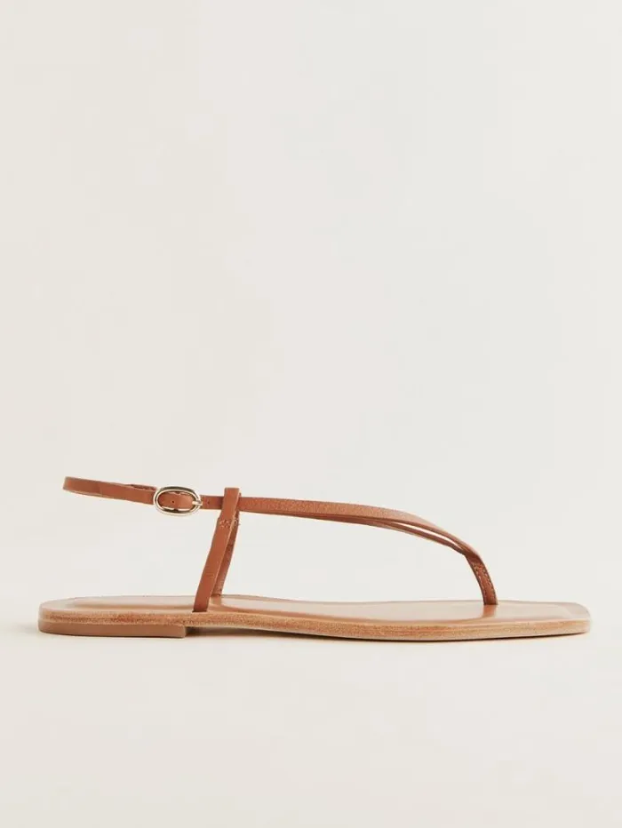 The Reformation Vincenza Thong Sandal Pecan 8211 Shoes