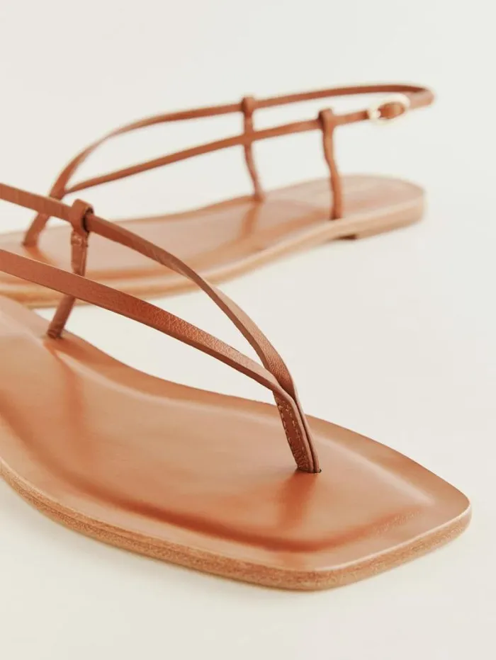 The Reformation Vincenza Thong Sandal Pecan 8211 Shoes