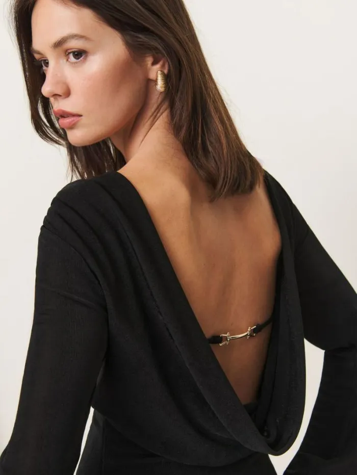 The Reformation Vivien Knit Dress Black 8211 Clothing