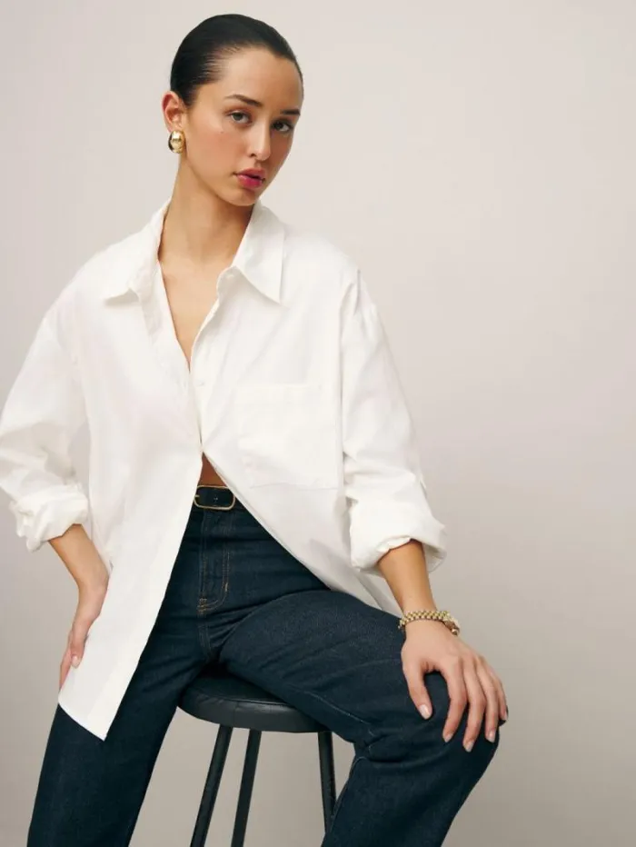 The Reformation Will Oversized Shirt White 8211 Clothing