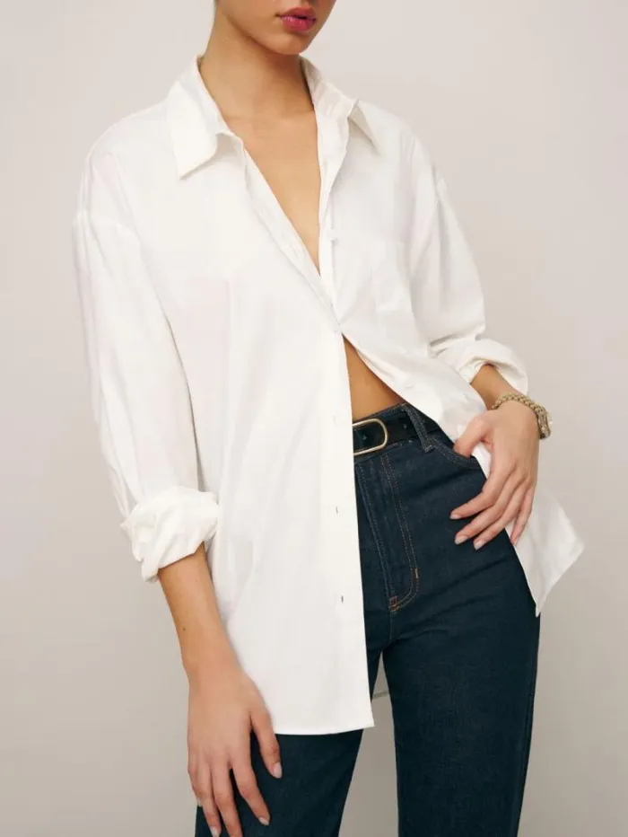 The Reformation Will Oversized Shirt White 8211 Clothing