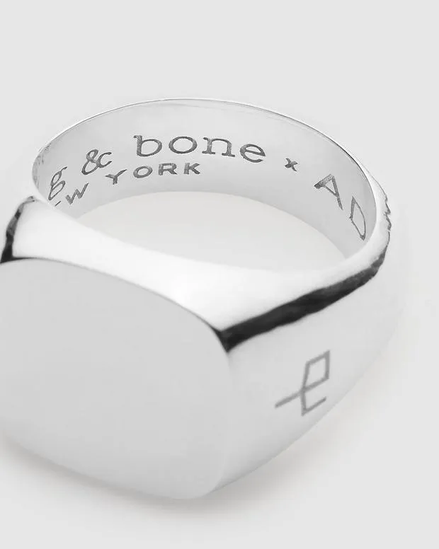 The Square Signet Ring Black TitaniumSterling Silver HeelsBelts rag and bone WomenMen