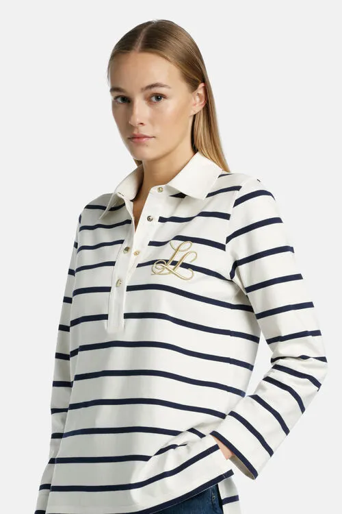 Tops and TShirts Luisa Spagnoli Women Biografo Biografo CreamBlue Tops and TShirts Luisa Spagnoli Women Biografo Biografo CreamBlue