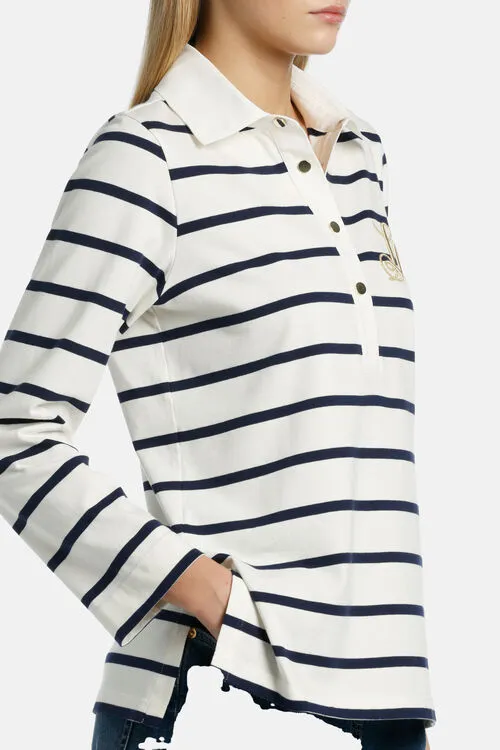 Tops and TShirts Luisa Spagnoli Women Biografo Biografo CreamBlue Tops and TShirts Luisa Spagnoli Women Biografo Biografo CreamBlue