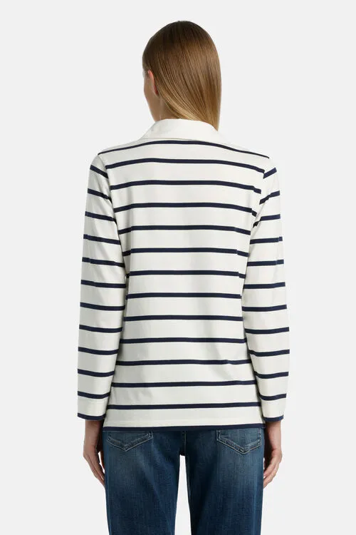Tops and TShirts Luisa Spagnoli Women Biografo Biografo CreamBlue Tops and TShirts Luisa Spagnoli Women Biografo Biografo CreamBlue