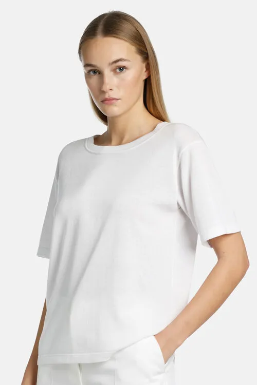 Tops and TShirts Luisa Spagnoli Women Contagiri Contagiri White