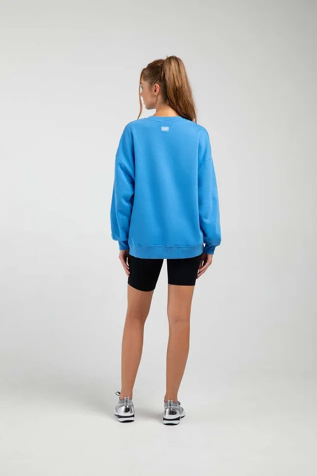 Tops Bloch Adult OffDuty Oversized Crew Sweatshirt Azure Blue