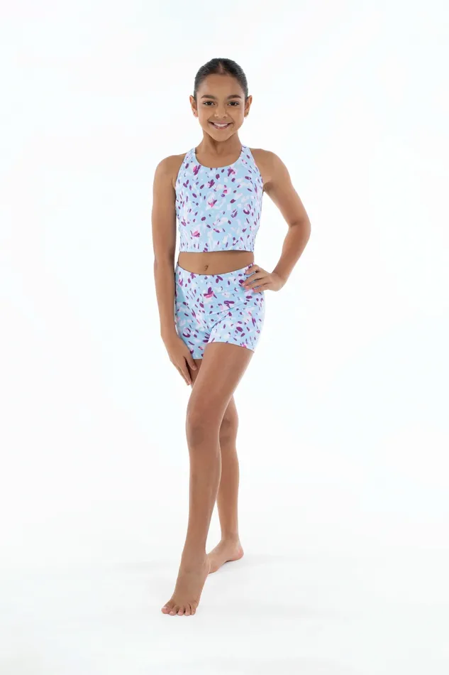 Tops Children Bloch X Flo Active Morgan Keyhole Tank Pale Blue Petals Bloch
