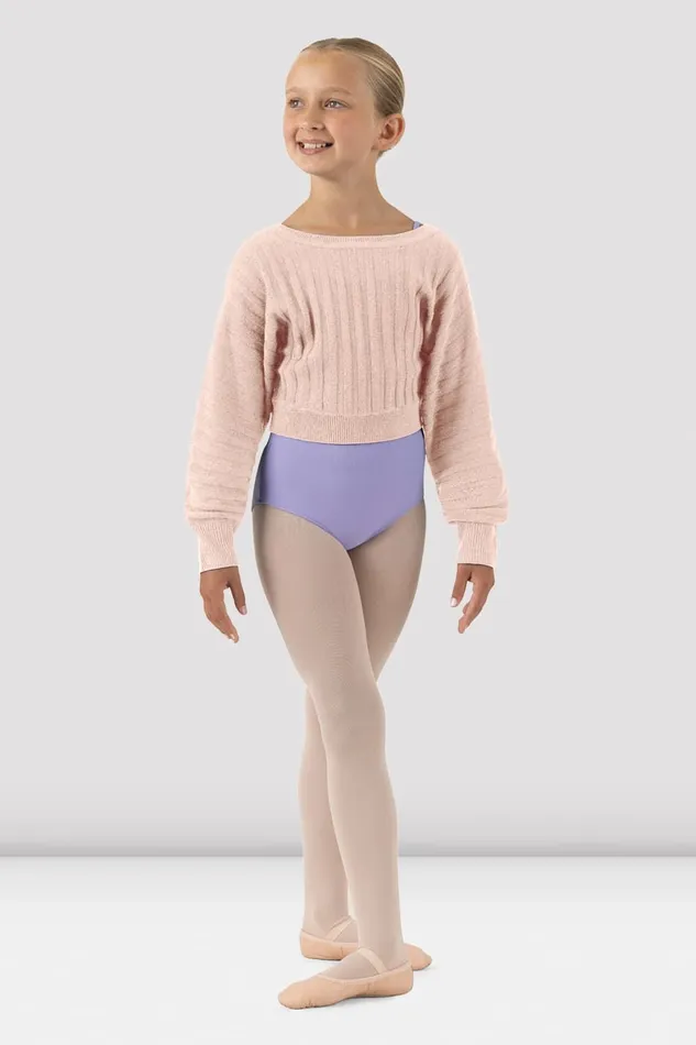 Tops Girls Jasmine Cropped Sweater Candy Pink Bloch Children