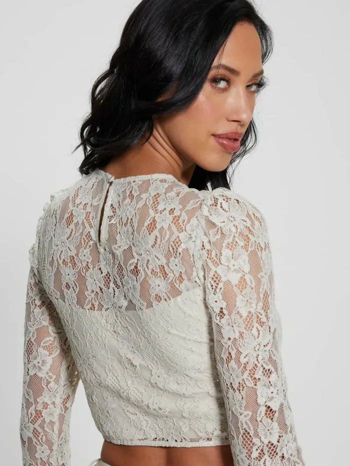 Tops GUESS Women Ariel Lace Top Pearl Oyster Multi