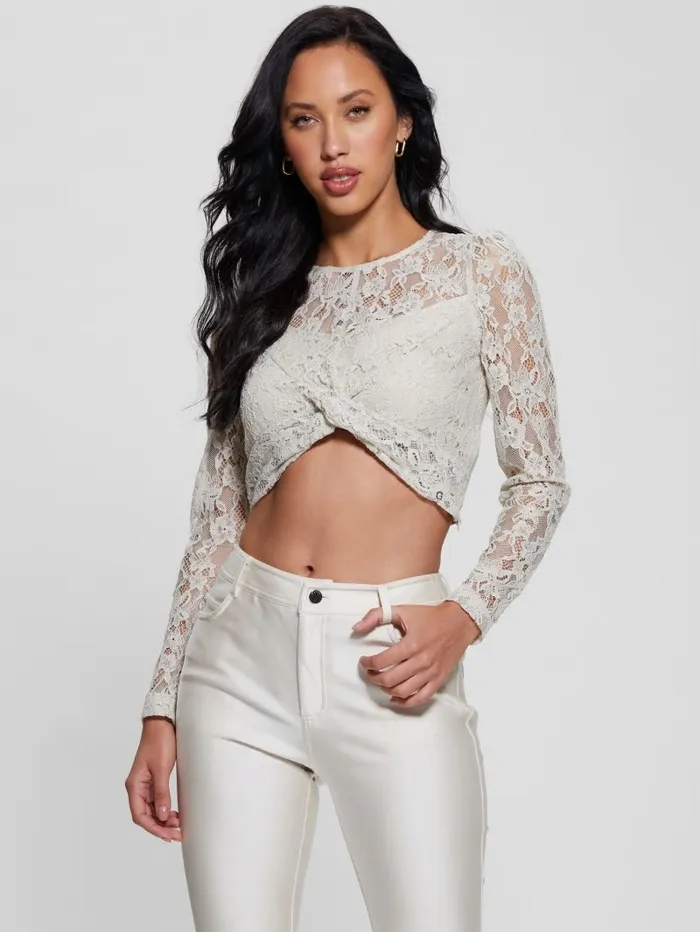 Tops GUESS Women Ariel Lace Top Pearl Oyster Multi