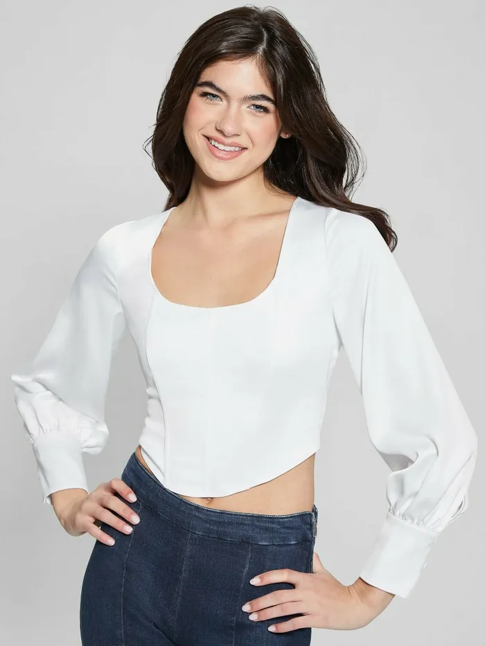Tops GUESS Women Eco Isabel Corset Top Pure White