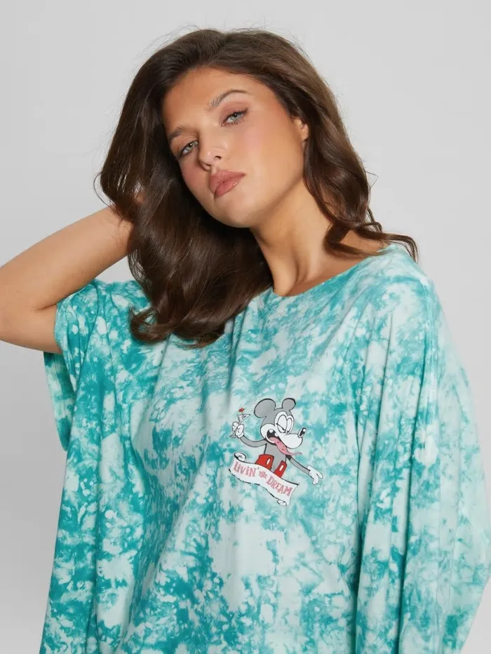 Tops Martini Mouse Oversized Tee Carribean Water Multi 8211 GUESS Women