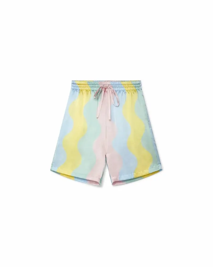 Trousers and Shorts Men Casablanca Paris Casa Shell Wave Silk Shorts