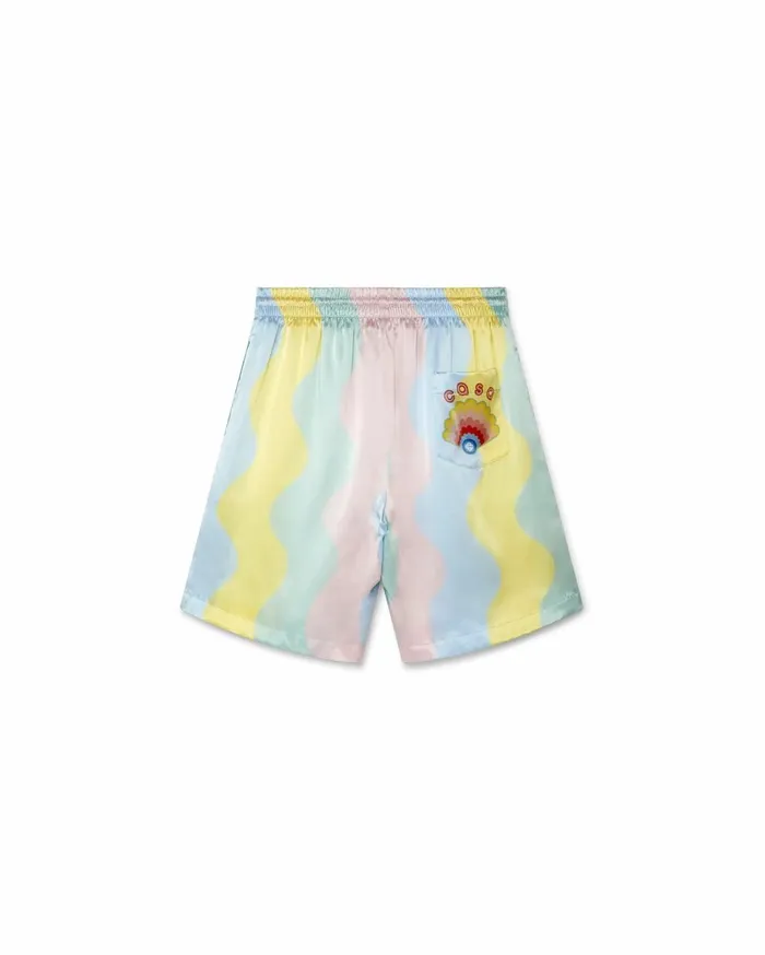 Trousers and Shorts Men Casablanca Paris Casa Shell Wave Silk Shorts