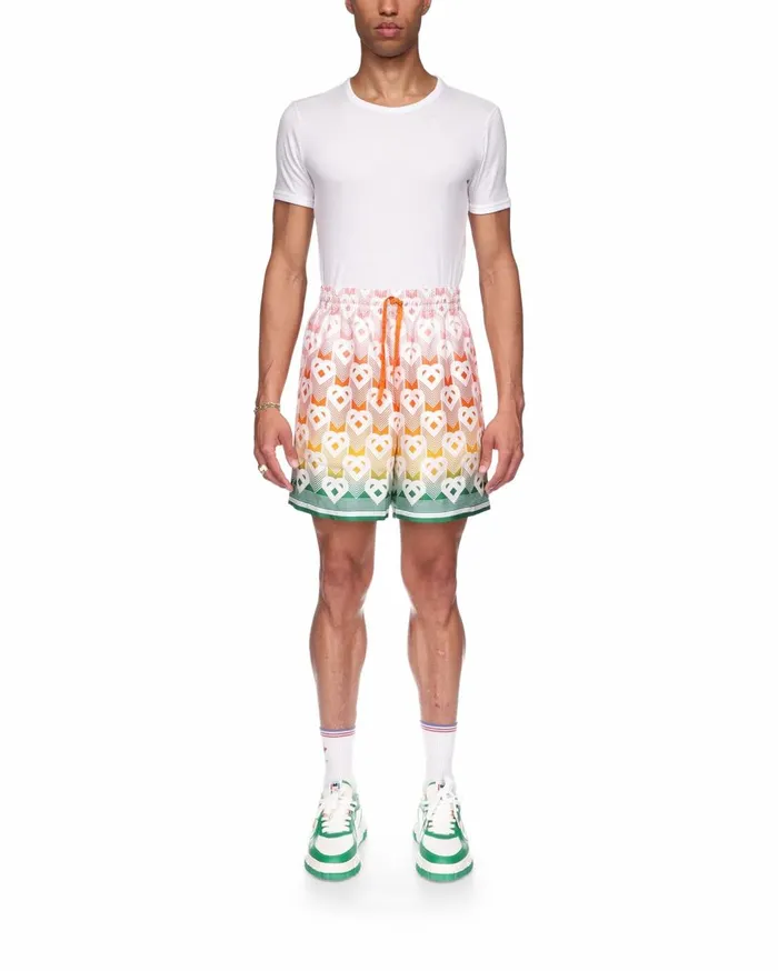 Trousers and Shorts Men Casablanca Paris Gradient Heart Monogram Silk Shorts