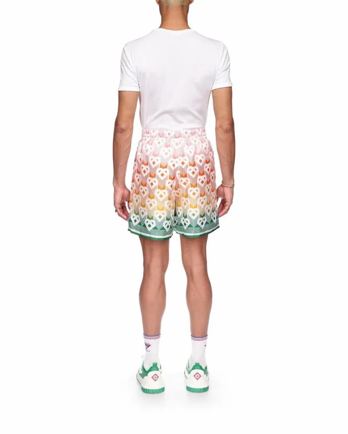 Trousers and Shorts Men Casablanca Paris Gradient Heart Monogram Silk Shorts