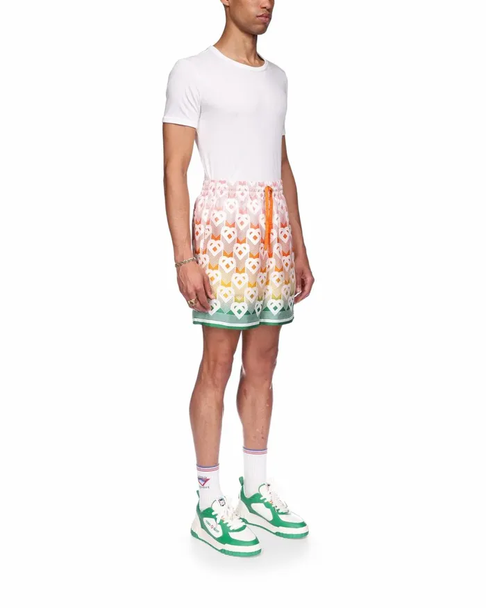 Trousers and Shorts Men Casablanca Paris Gradient Heart Monogram Silk Shorts