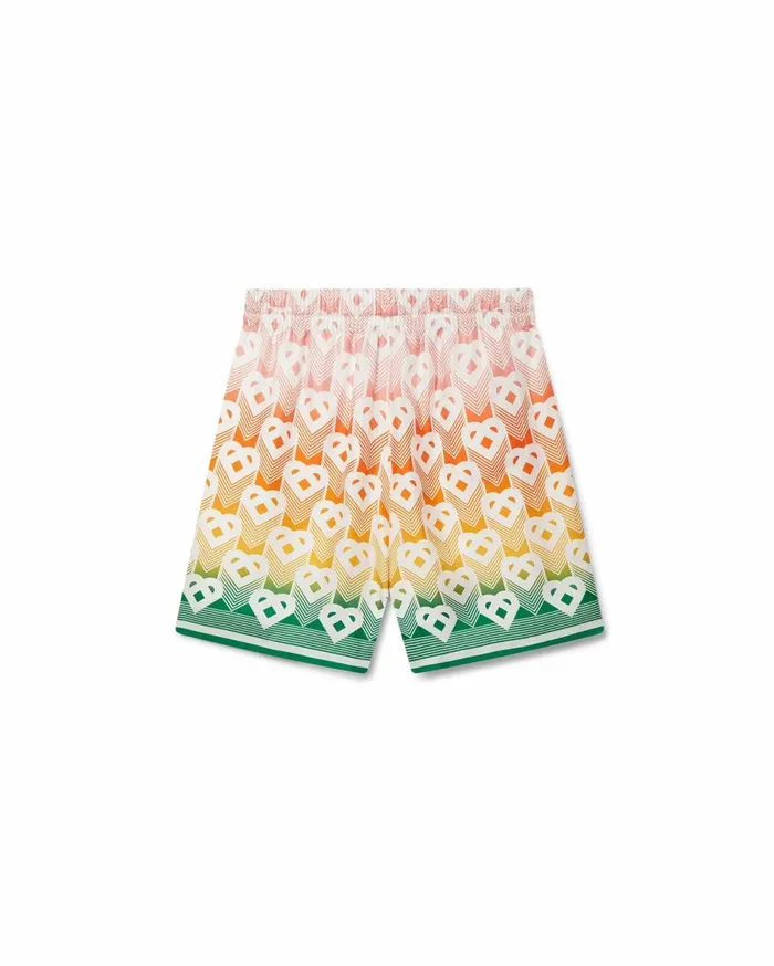 Trousers and Shorts Men Casablanca Paris Gradient Heart Monogram Silk Shorts