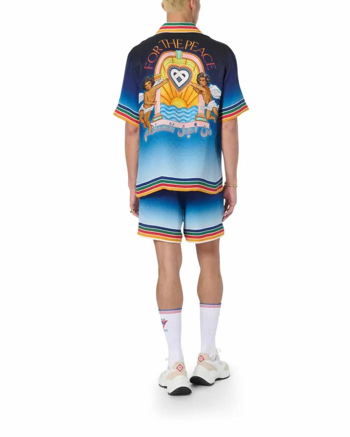 Trousers and Shorts Men Casablanca Paris Studio De Musique Silk Shorts Trousers and Shorts Men Casablanca Paris Studio De Musique Silk Shorts