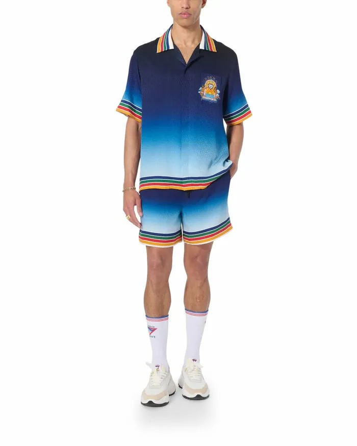 Trousers and Shorts Men Casablanca Paris Studio De Musique Silk Shorts Trousers and Shorts Men Casablanca Paris Studio De Musique Silk Shorts