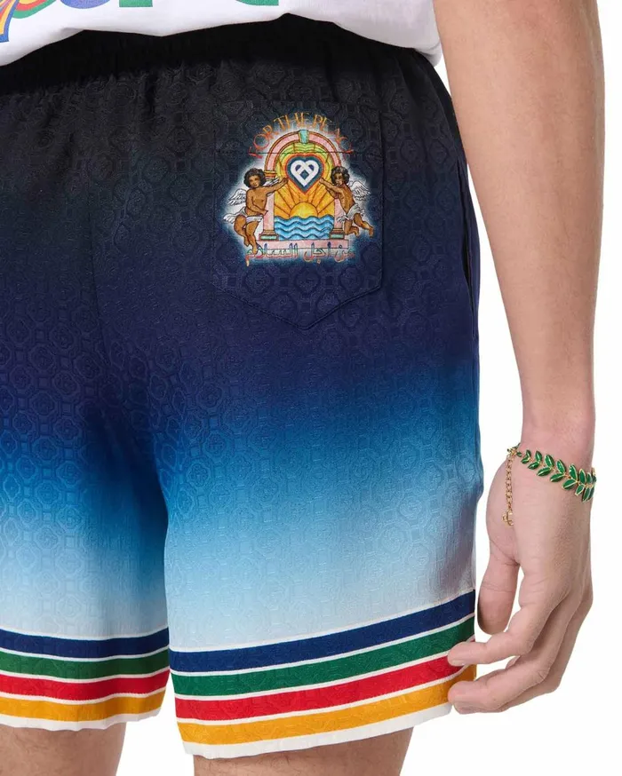 Trousers and Shorts Men Casablanca Paris Studio De Musique Silk Shorts Trousers and Shorts Men Casablanca Paris Studio De Musique Silk Shorts