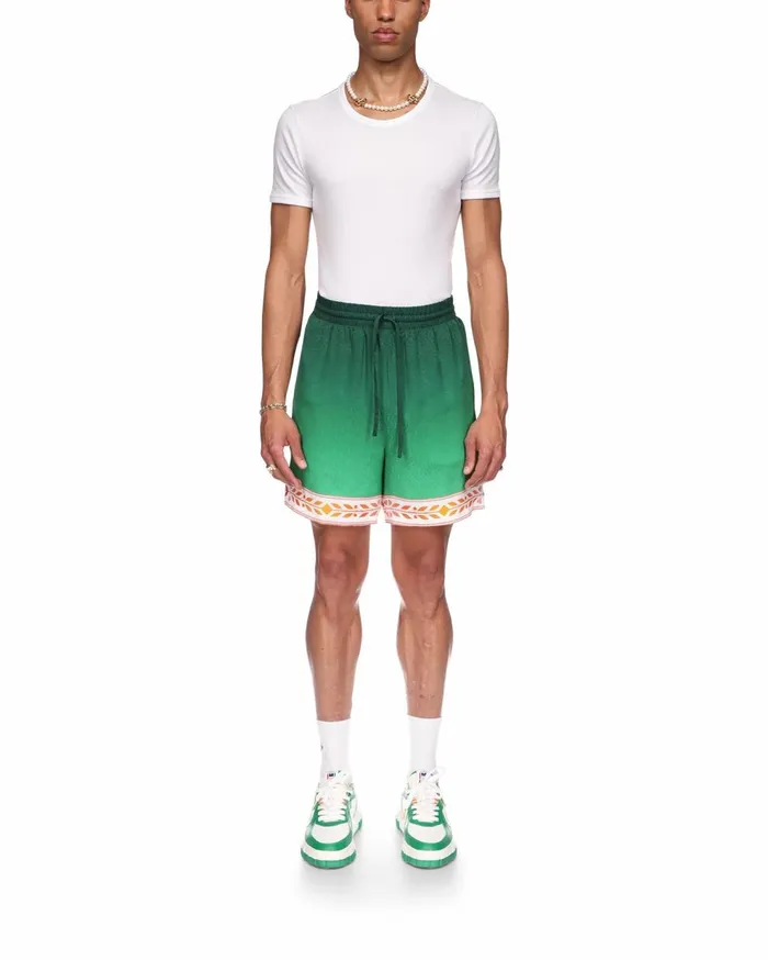 Trousers and Shorts Men Casablanca Paris Unity Is Power Silk Shorts Trousers and Shorts Men Casablanca Paris Unity Is Power Silk Shorts