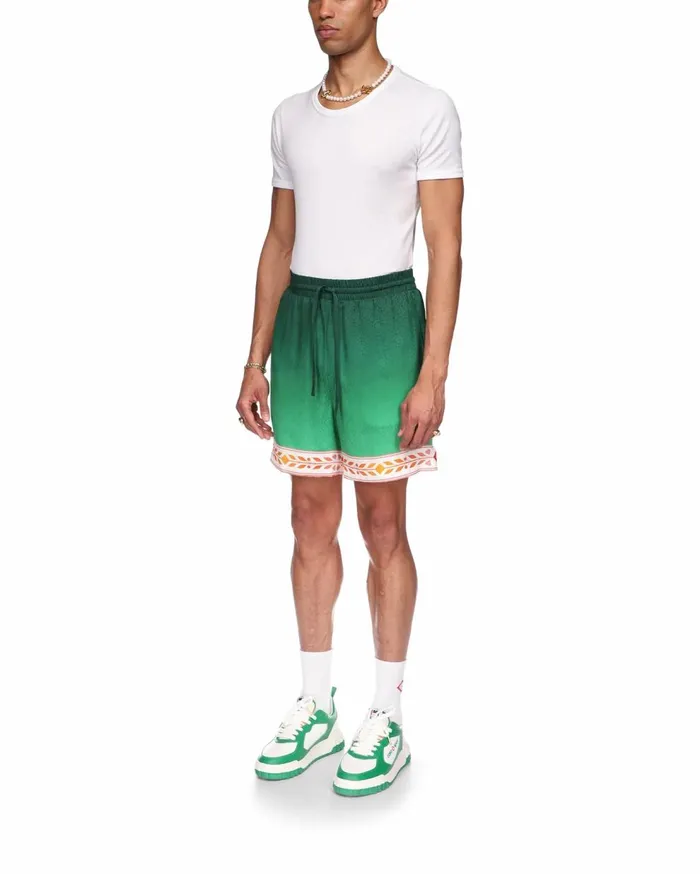 Trousers and Shorts Men Casablanca Paris Unity Is Power Silk Shorts Trousers and Shorts Men Casablanca Paris Unity Is Power Silk Shorts