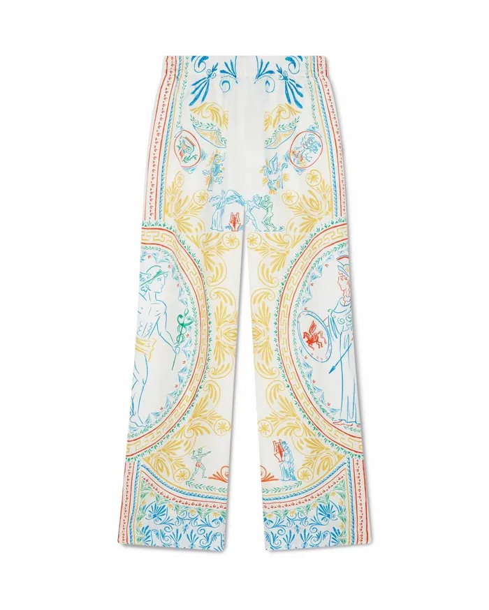 Trousers and Shorts Women Casablanca Paris Crayon Vase Silk Trousers