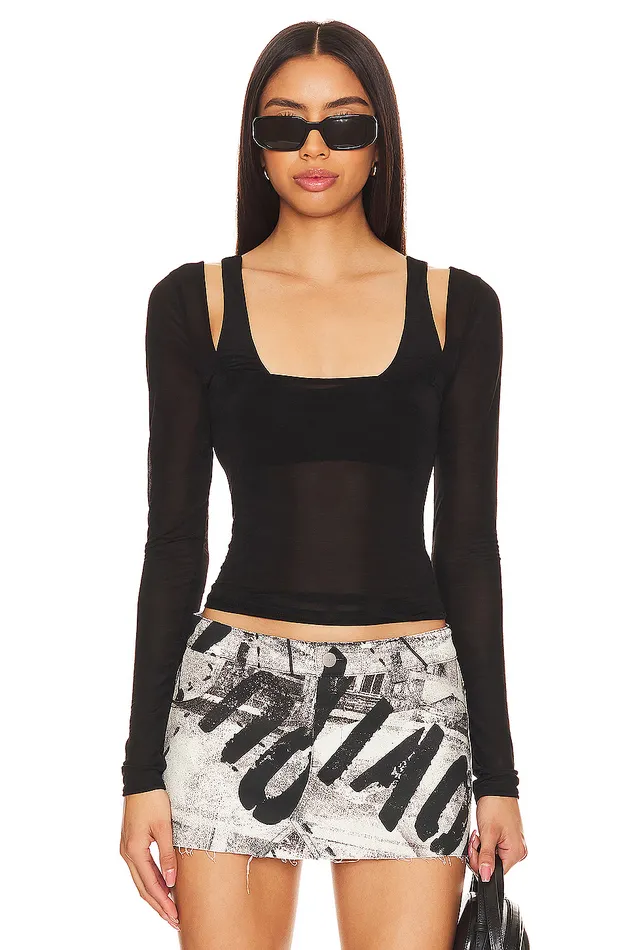 Ula Sheer Top Black Women Lovers and Friends Tops
