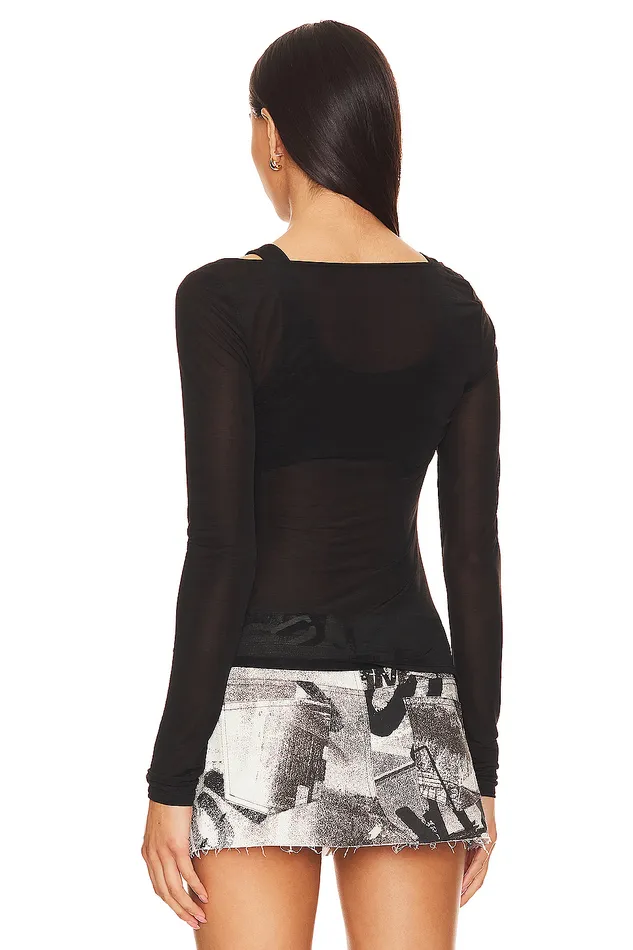 Ula Sheer Top Black Women Lovers and Friends Tops Ula Sheer Top Black Women Lovers and Friends Tops