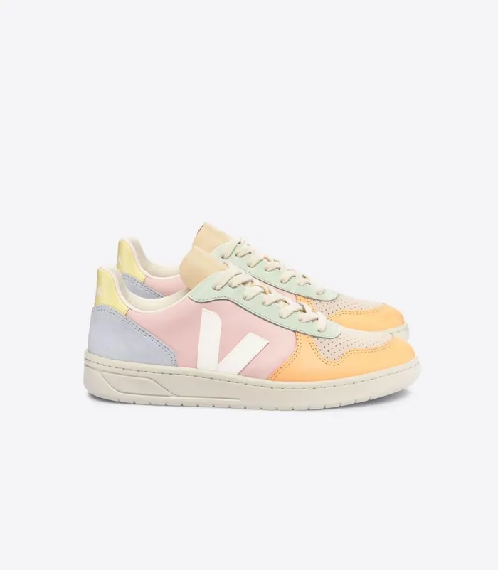 VEJA V10 LEATHER PETALE WHITE MULTICO Women V10