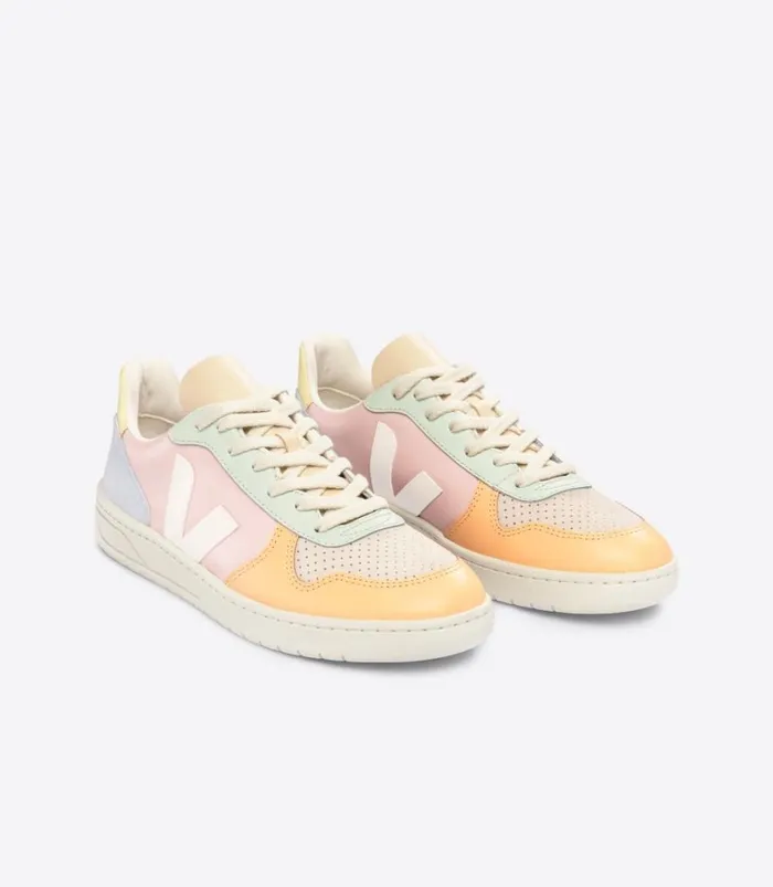 VEJA V10 LEATHER PETALE WHITE MULTICO Women V10