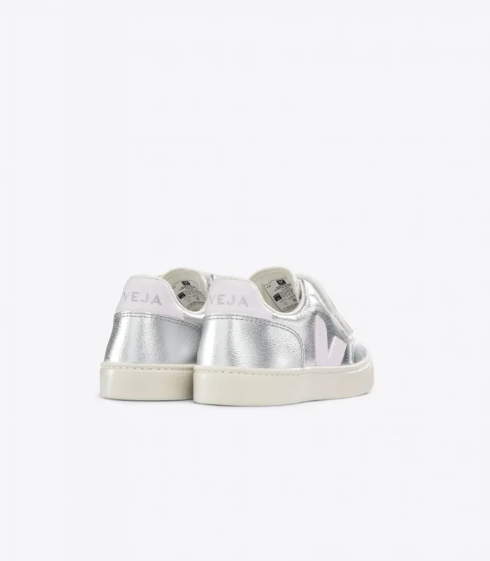 VEJA V12 CHROMEFREE LEATHER SILVER LASSI Kids V12